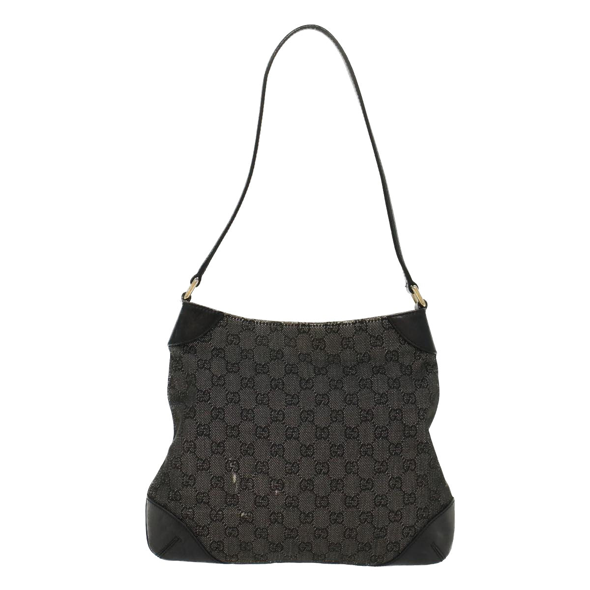 GUCCI GG Canvas Shoulder Bag Black 257296 Auth 47689