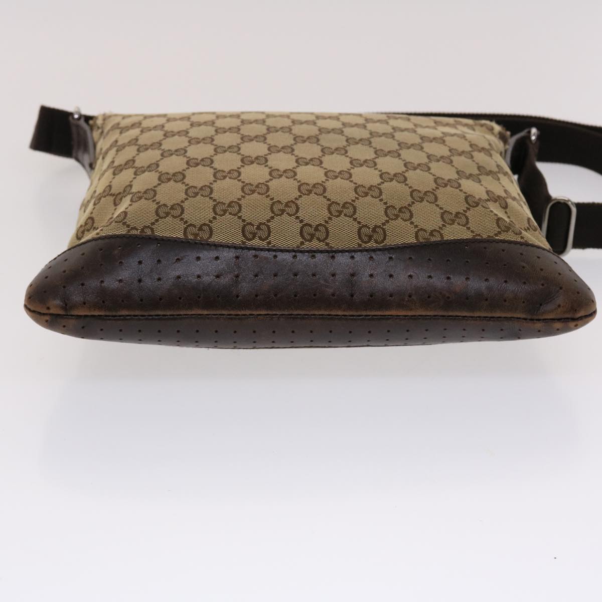 GUCCI GG Canvas Shoulder Bag Beige 145857 Auth 47690