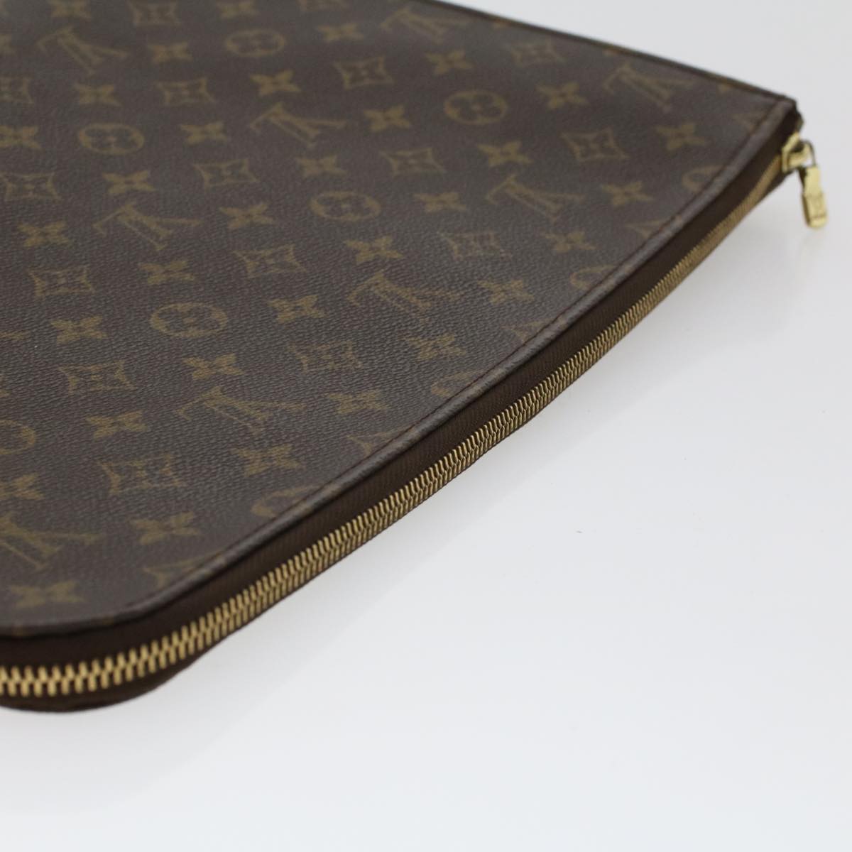 LOUIS VUITTON Monogram Poche Document Briefcase M53400 LV Auth 47706