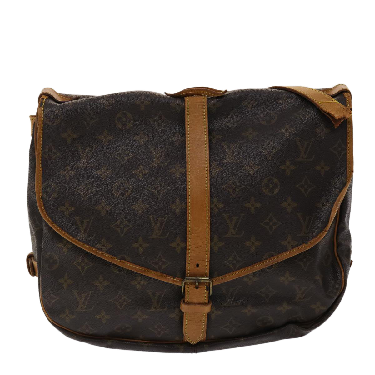 LOUIS VUITTON Monogram Saumur 35 Shoulder Bag M42254 LV Auth 47713