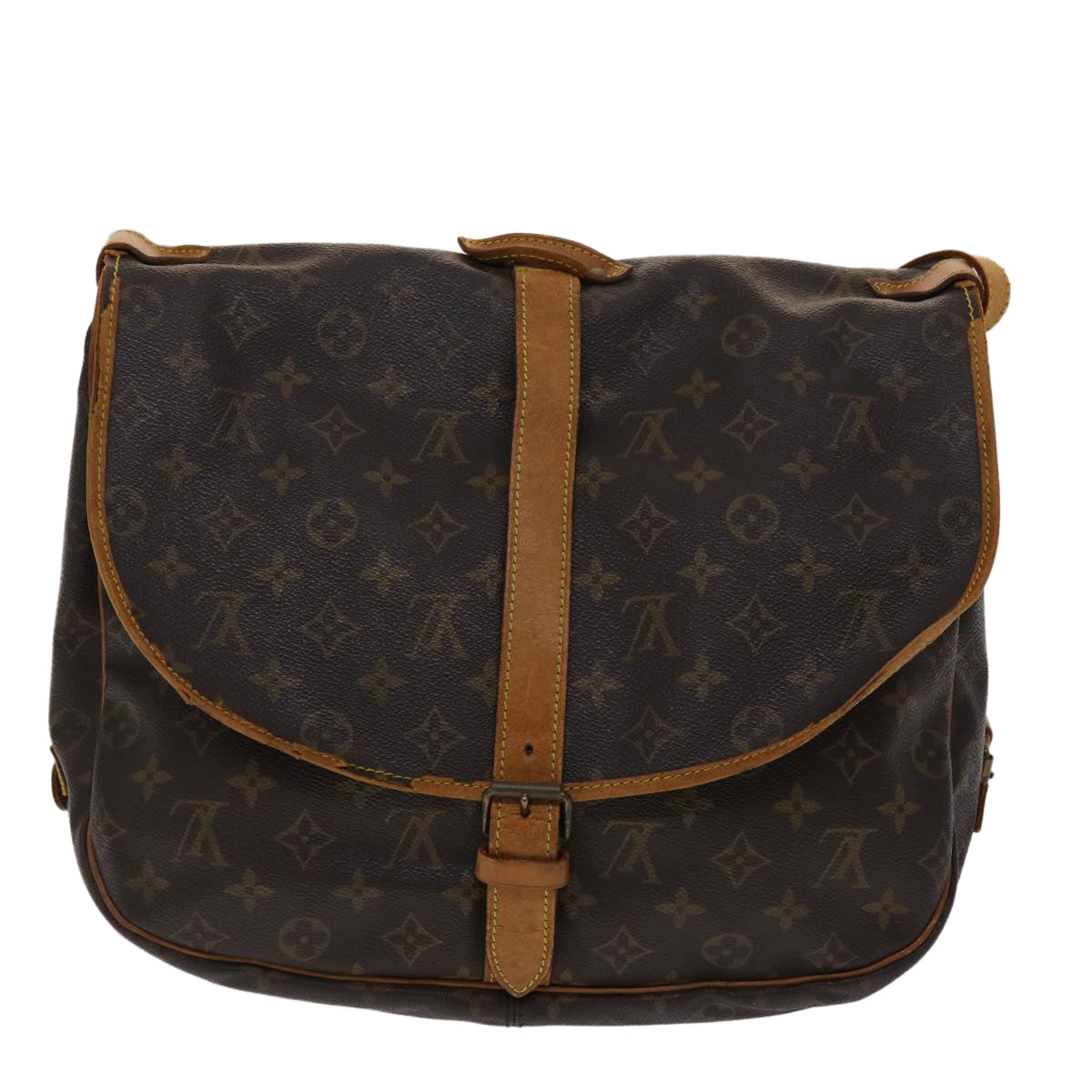 LOUIS VUITTON Monogram Saumur 35 Shoulder Bag M42254 LV Auth 47713