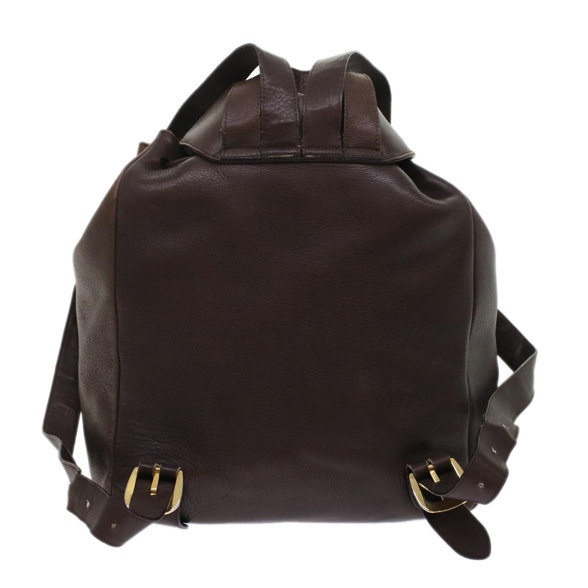 Salvatore Ferragamo Backpack Leather Dark Brown Auth 47714 - 0
