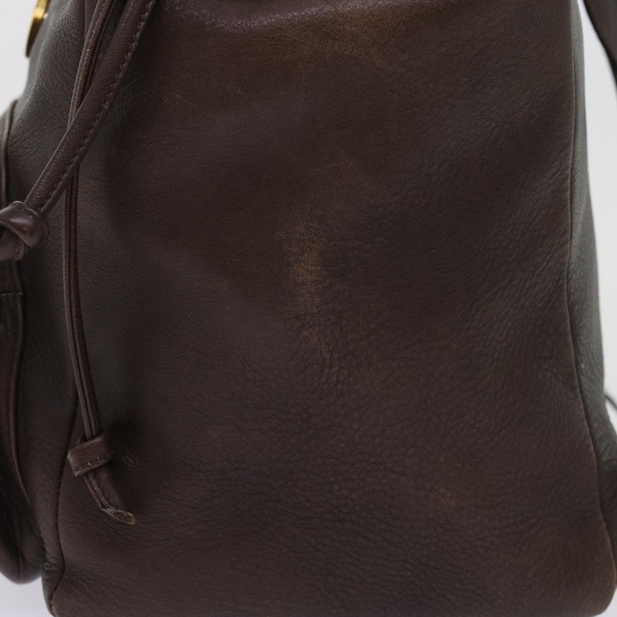 Salvatore Ferragamo Backpack Leather Dark Brown Auth 47714