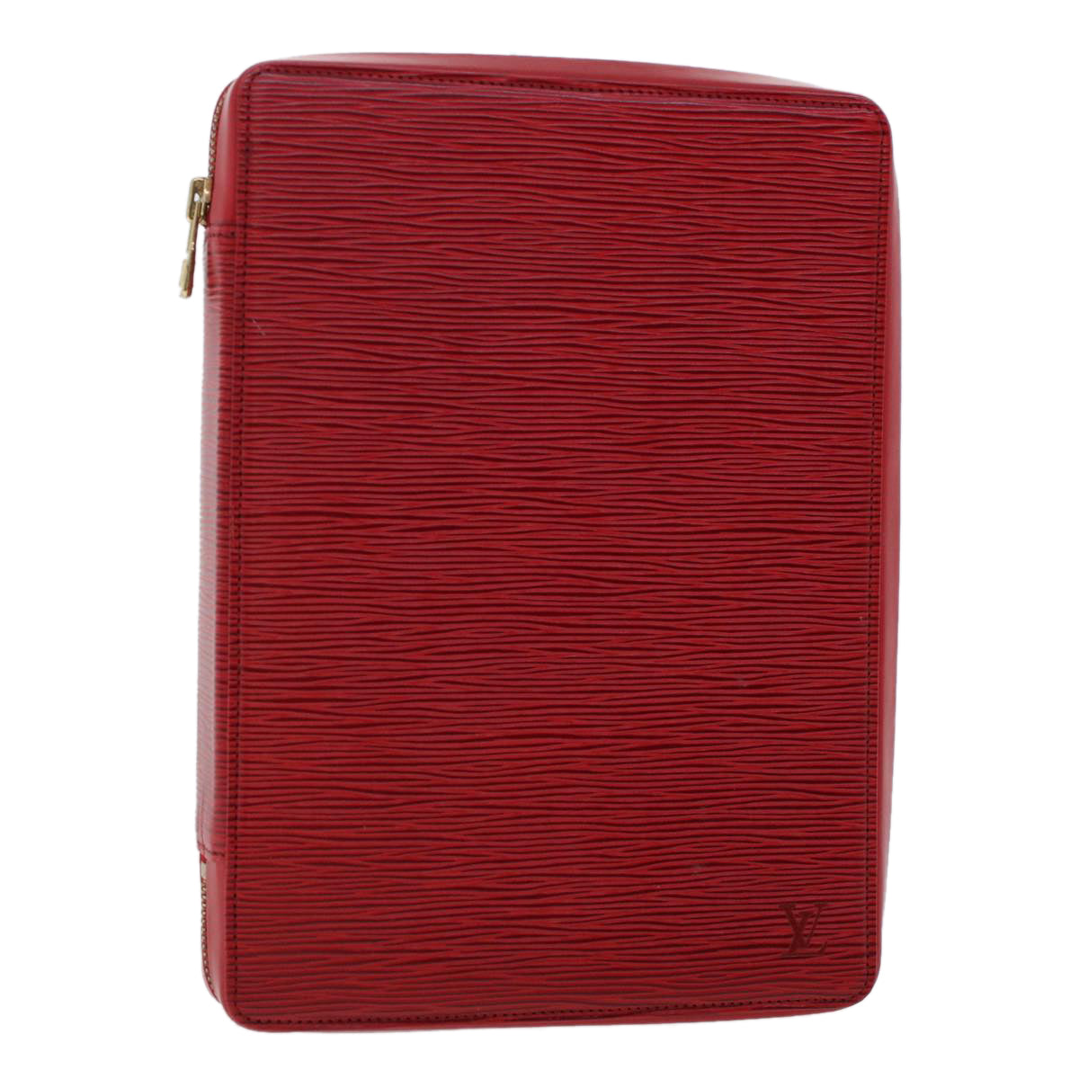 LOUIS VUITTON Epi Agenda Voyage Clutch Bag Red LV Auth 47809