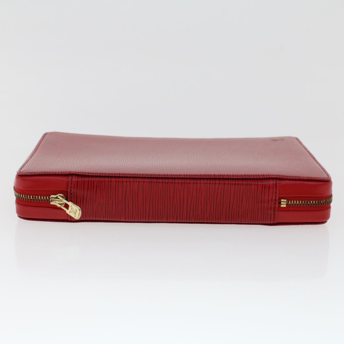 LOUIS VUITTON Epi Agenda Voyage Clutch Bag Red LV Auth 47809