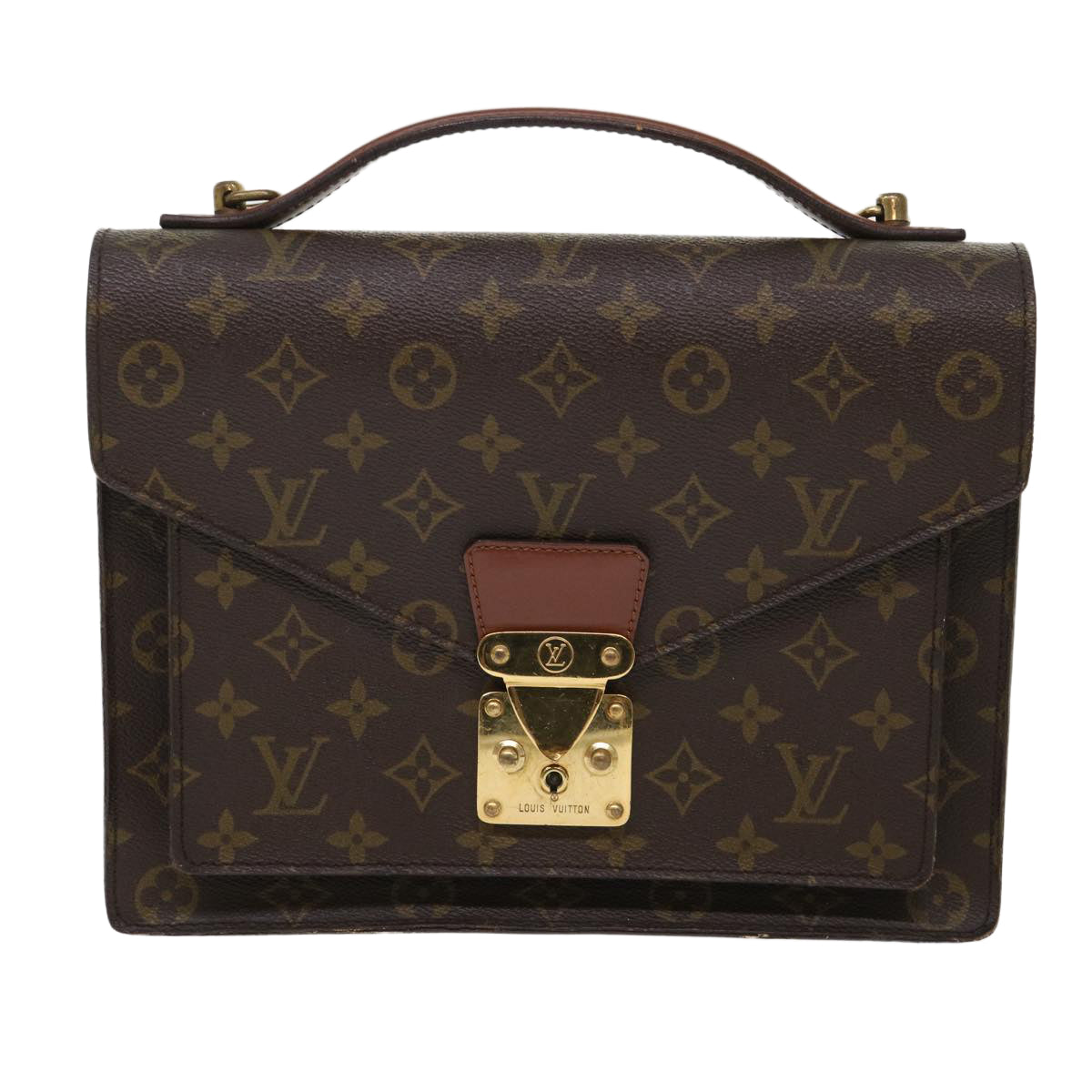 LOUIS VUITTON Monogram Monceau 28 Hand Bag 2way M51185 LV Auth 47818