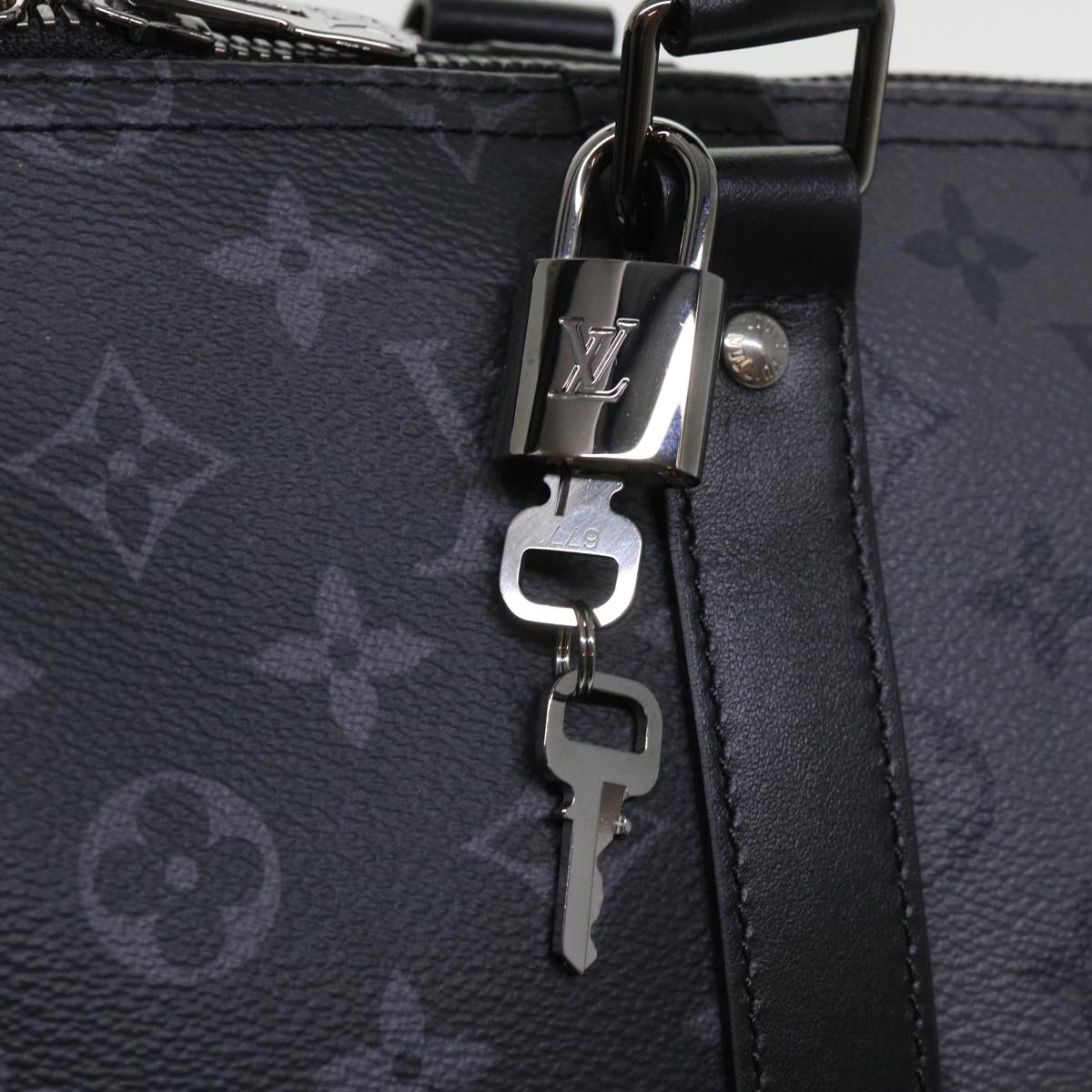 LOUIS VUITTON Eclipse Reverse Keepall Bandouliere 50 Bag M45392 LV Auth 47830A