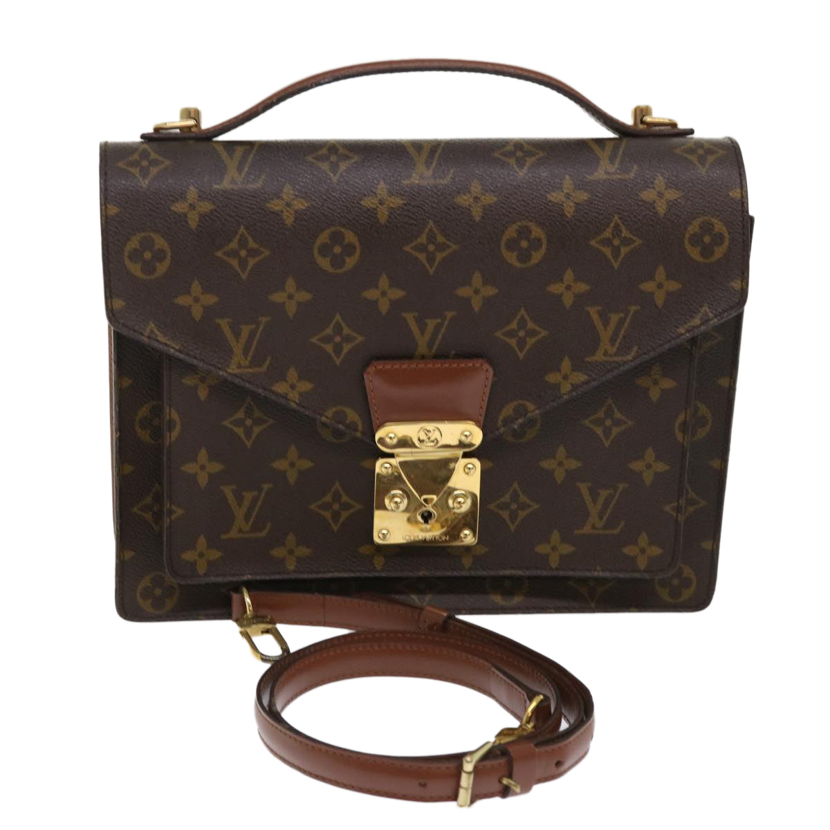 LOUIS VUITTON Monogram Monceau 28 Hand Bag 2way M51185 LV Auth 47882