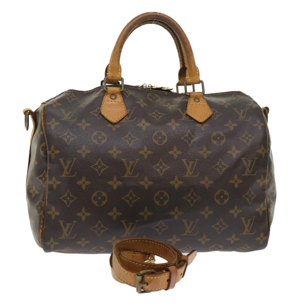 LOUIS VUITTON Monogram Speedy Bandouliere 30 Hand Bag M41526 LV Auth 47922