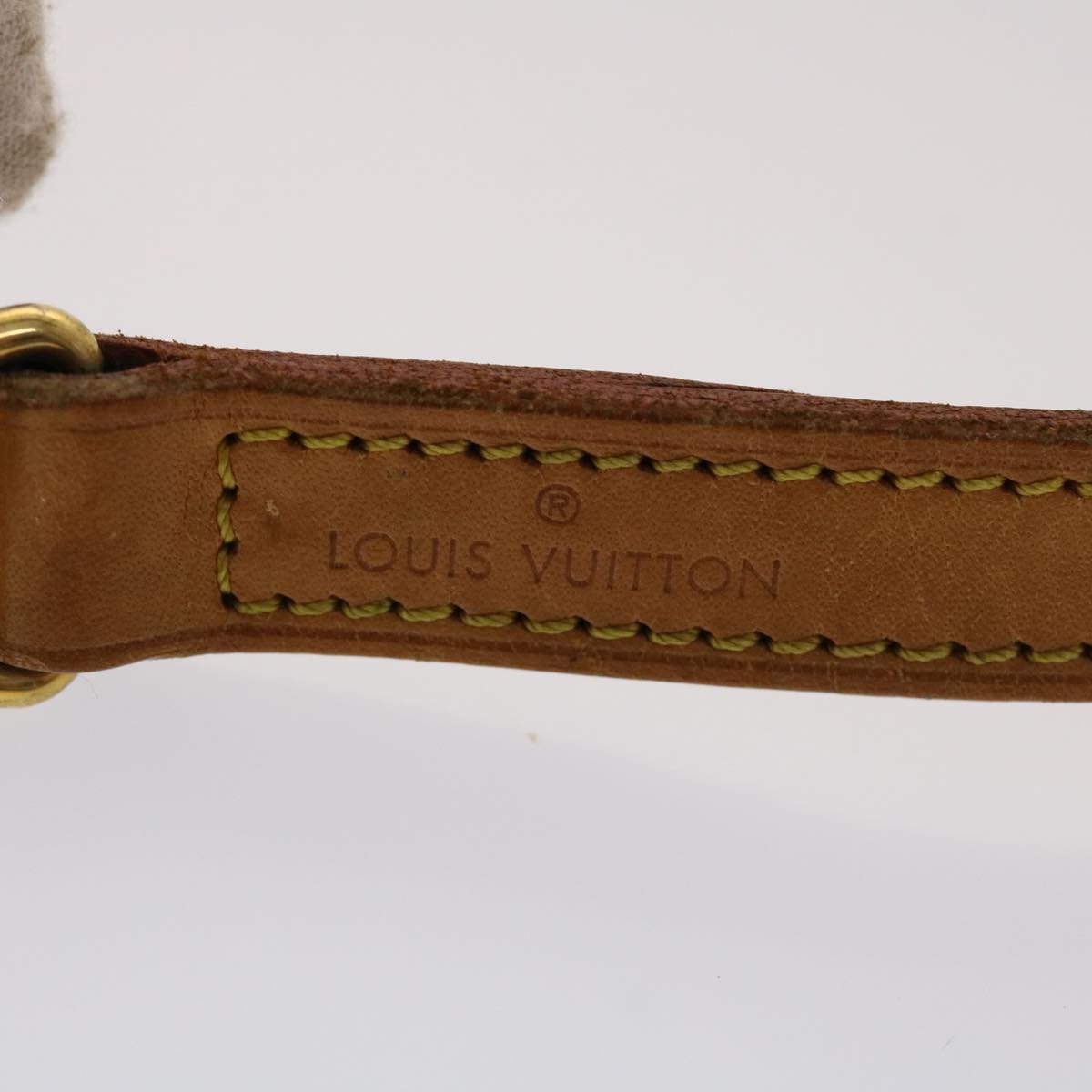 LOUIS VUITTON Shoulder Strap Leather 39.4"" Beige LV Auth 47926