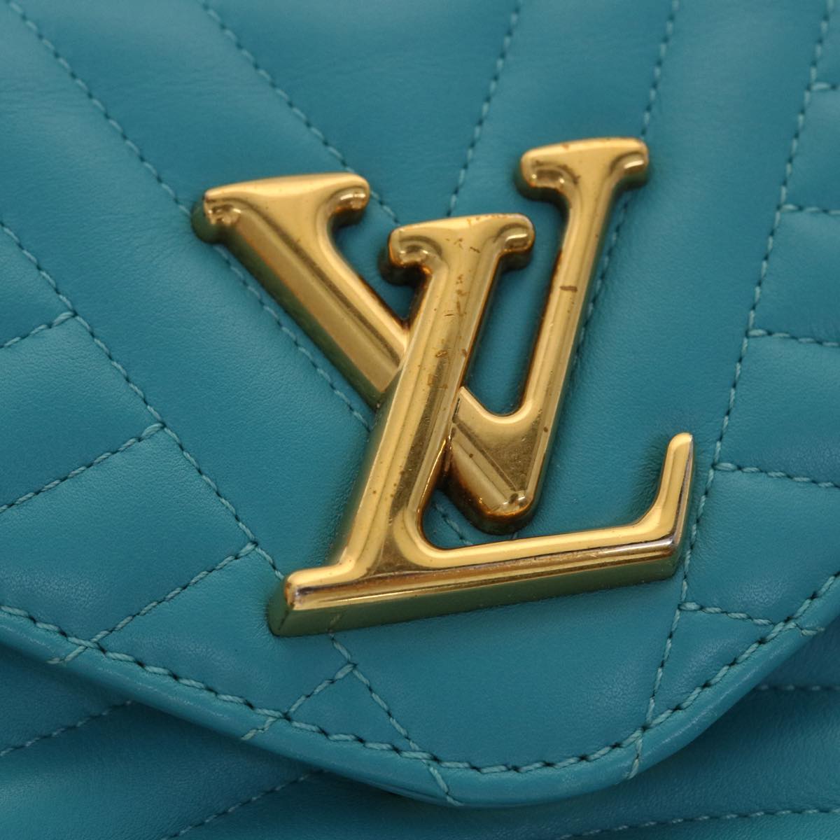LOUIS VUITTON New Wave Chain Bag PM Bag Turquoise Blue M51936 LV Auth 47934A