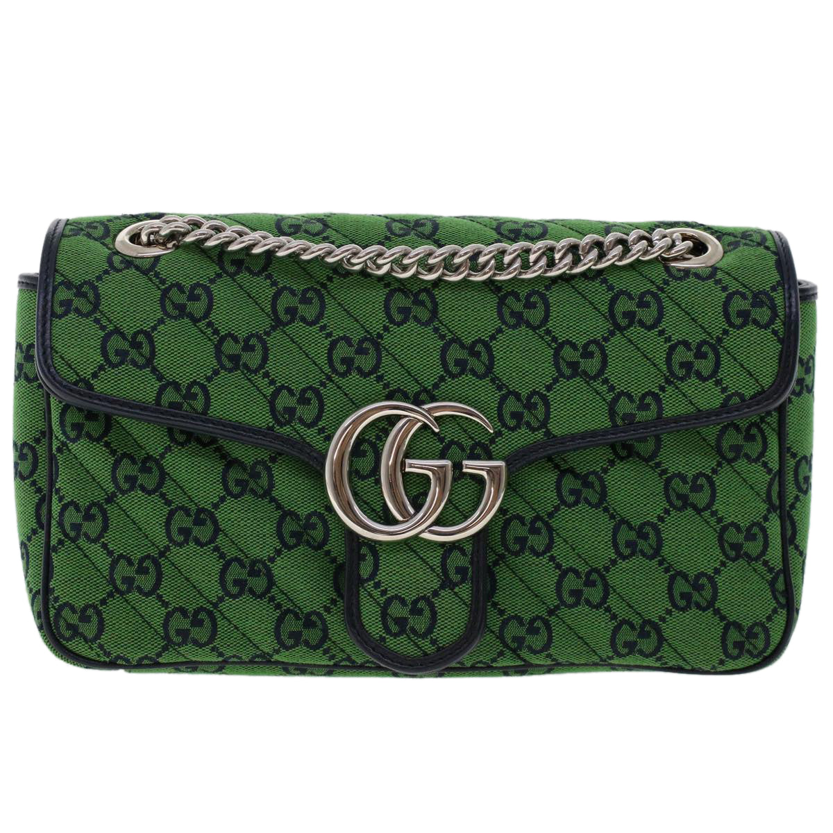 GUCCI GG Marmont Chain Shoulder Bag Green Auth 47997A