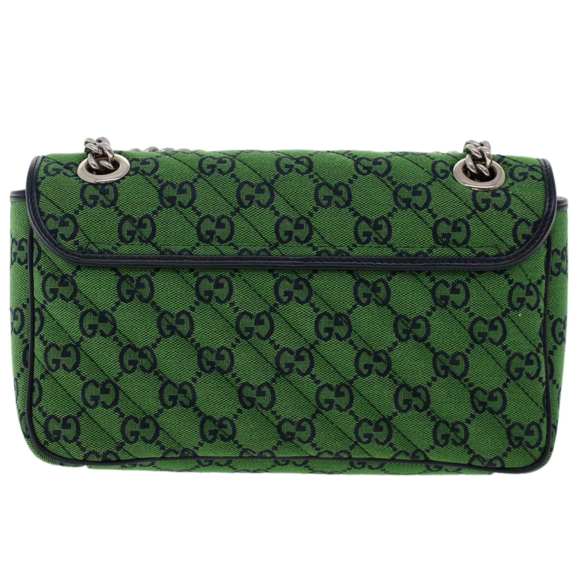 GUCCI GG Marmont Chain Shoulder Bag Green Auth 47997A