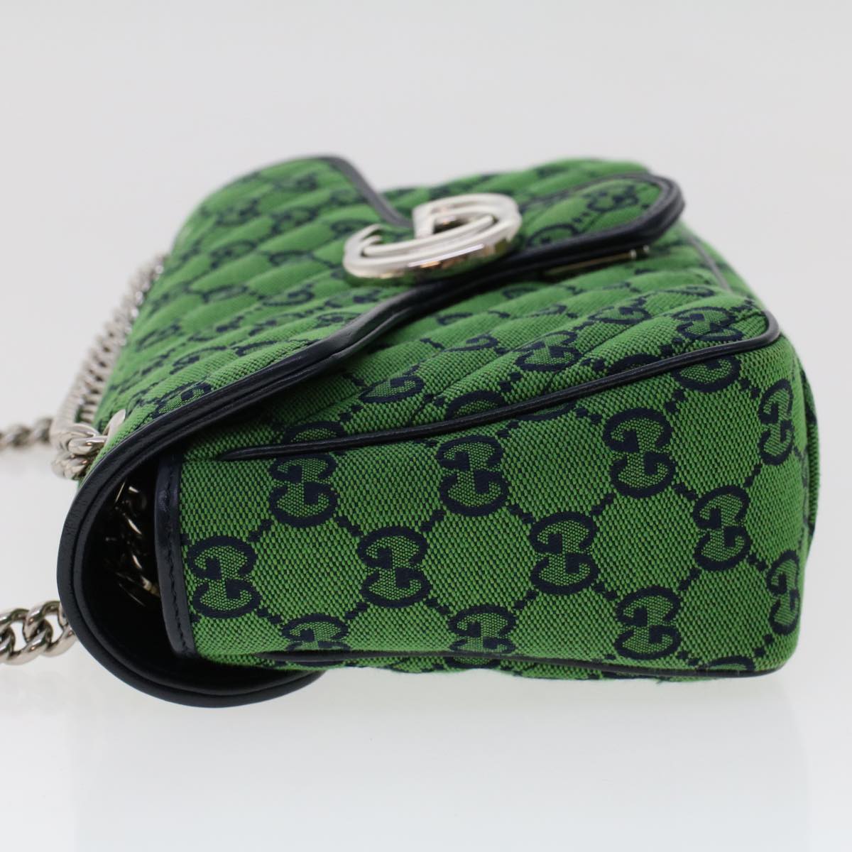 GUCCI GG Marmont Chain Shoulder Bag Green Auth 47997A