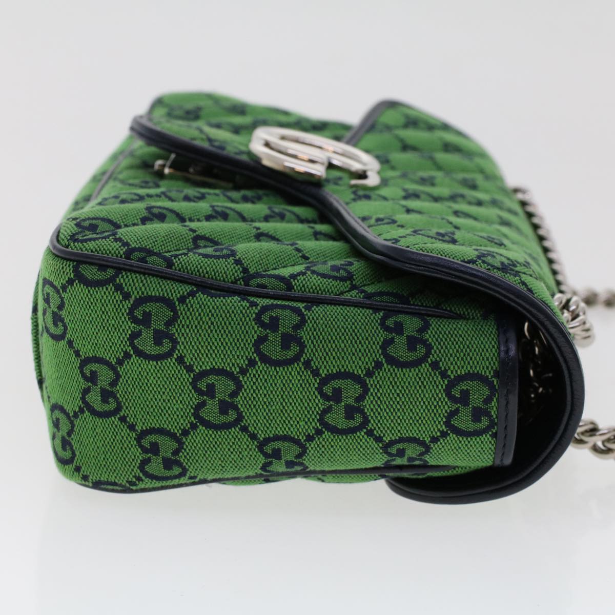 GUCCI GG Marmont Chain Shoulder Bag Green Auth 47997A