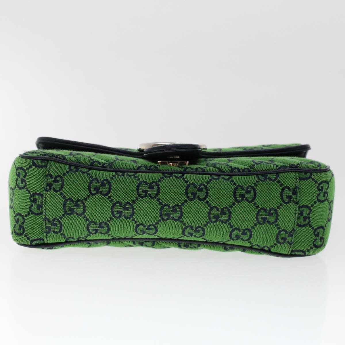 GUCCI GG Marmont Chain Shoulder Bag Green Auth 47997A