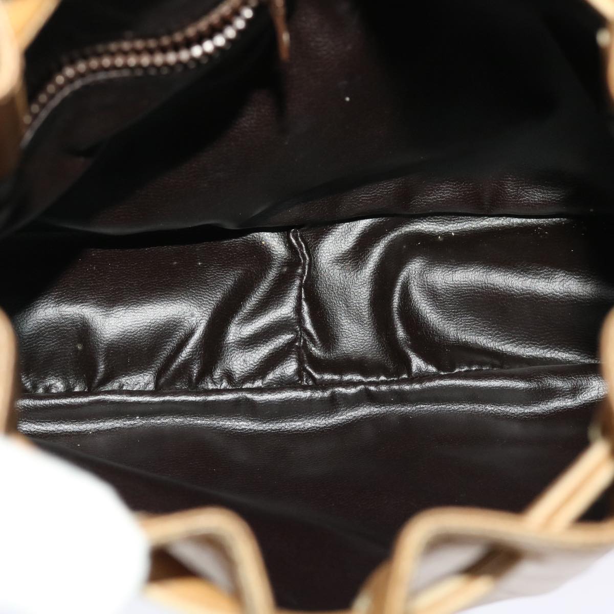 CELINE Macadam Canvas Shoulder Bag PVC Leather Brown Auth 47999