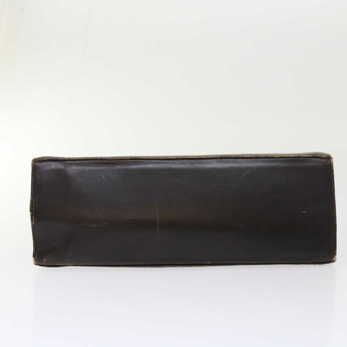 Salvatore Ferragamo Gancini Shoulder Bag Leather Dark Brown Auth 48038