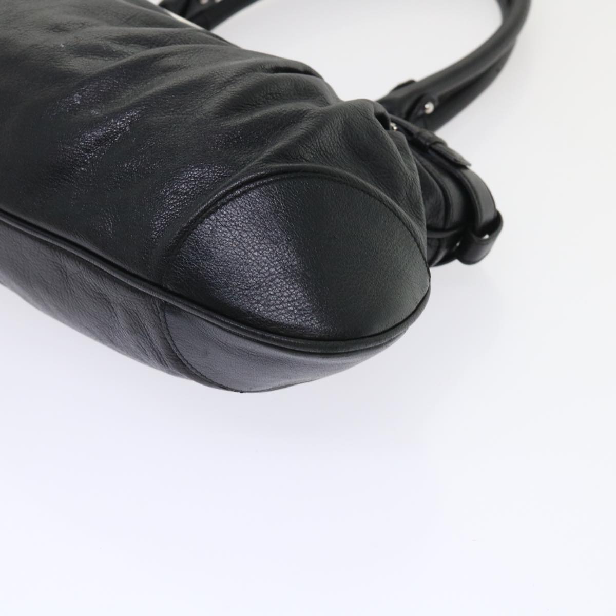 Salvatore Ferragamo Gancini Marissa Shoulder Bag Leather Black Auth 48040