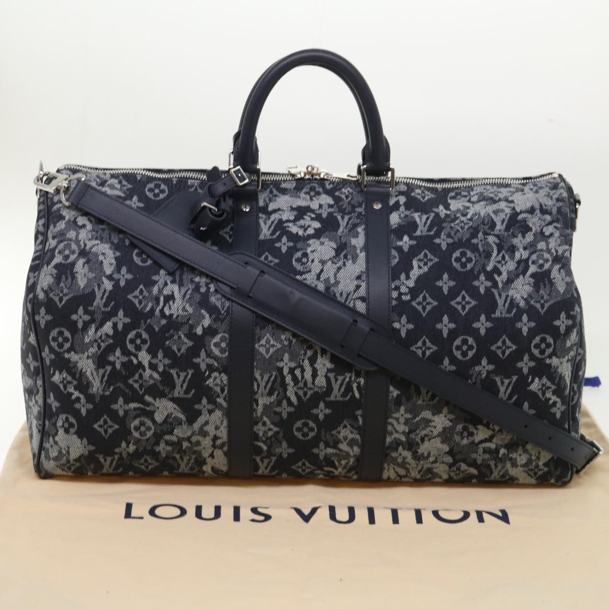 LOUIS VUITTON Monogram Tapestry Keepall Bandouliere 50 Boston M57285 Auth 48047A