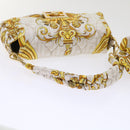 FENDI Baguette Shoulder Bag Polyester 2way White 8BR600 AK2D Auth 48072A-7