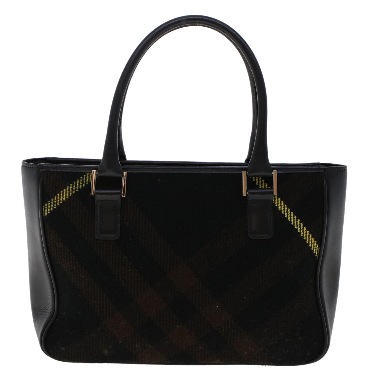 BURBERRY Nova Check Hand Bag Harako leather Brown Auth 48105 - 0