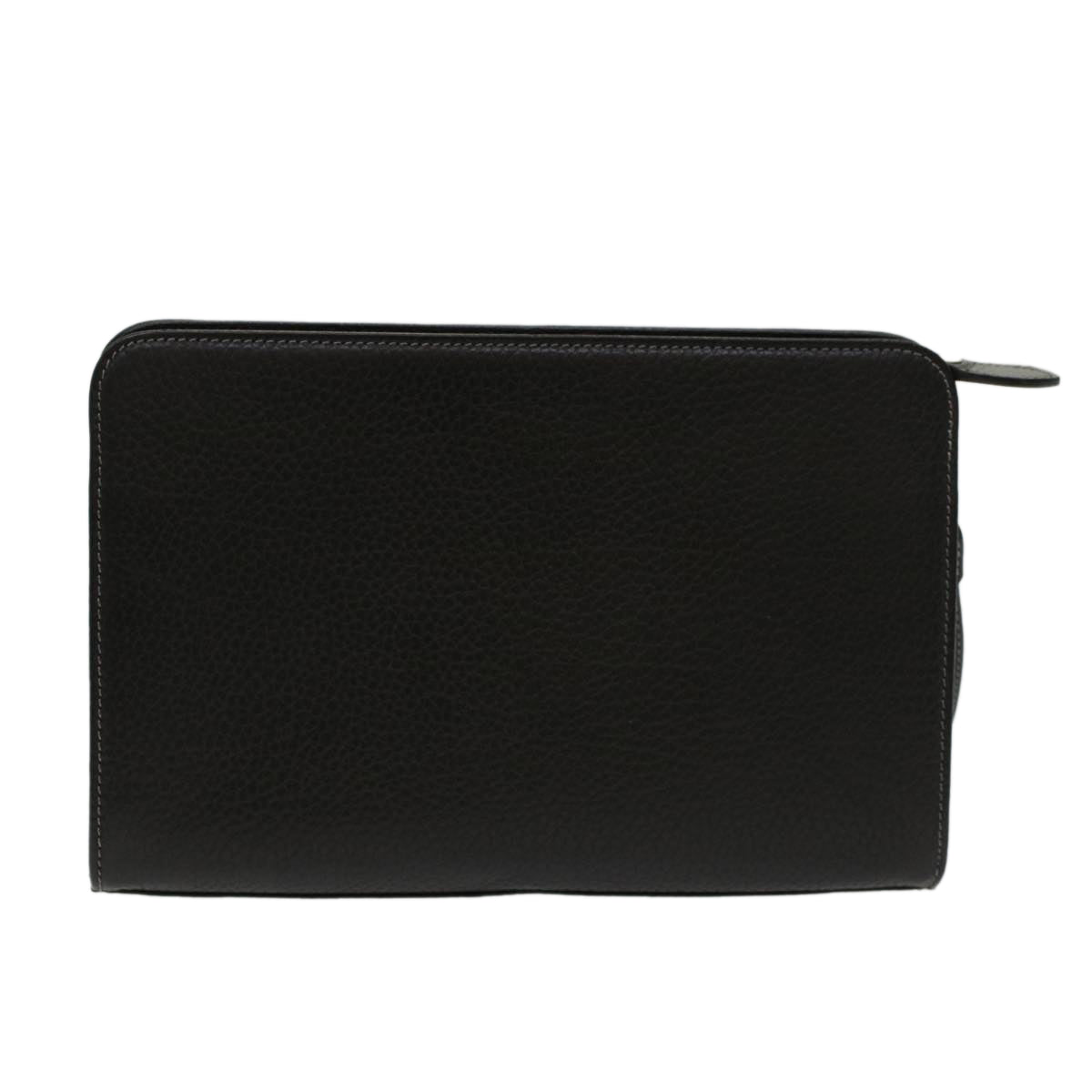 BURBERRY Clutch Bag Leather Black Auth 48120