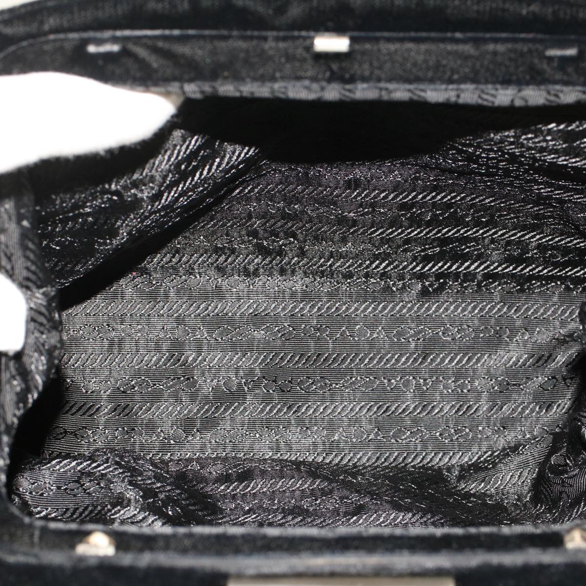 PRADA Shoulder Bag Velor Black Auth 48128