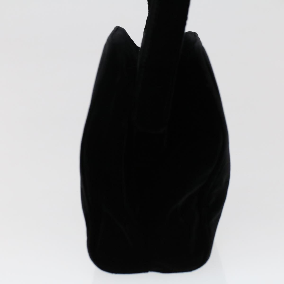 PRADA Shoulder Bag Velor Black Auth 48128