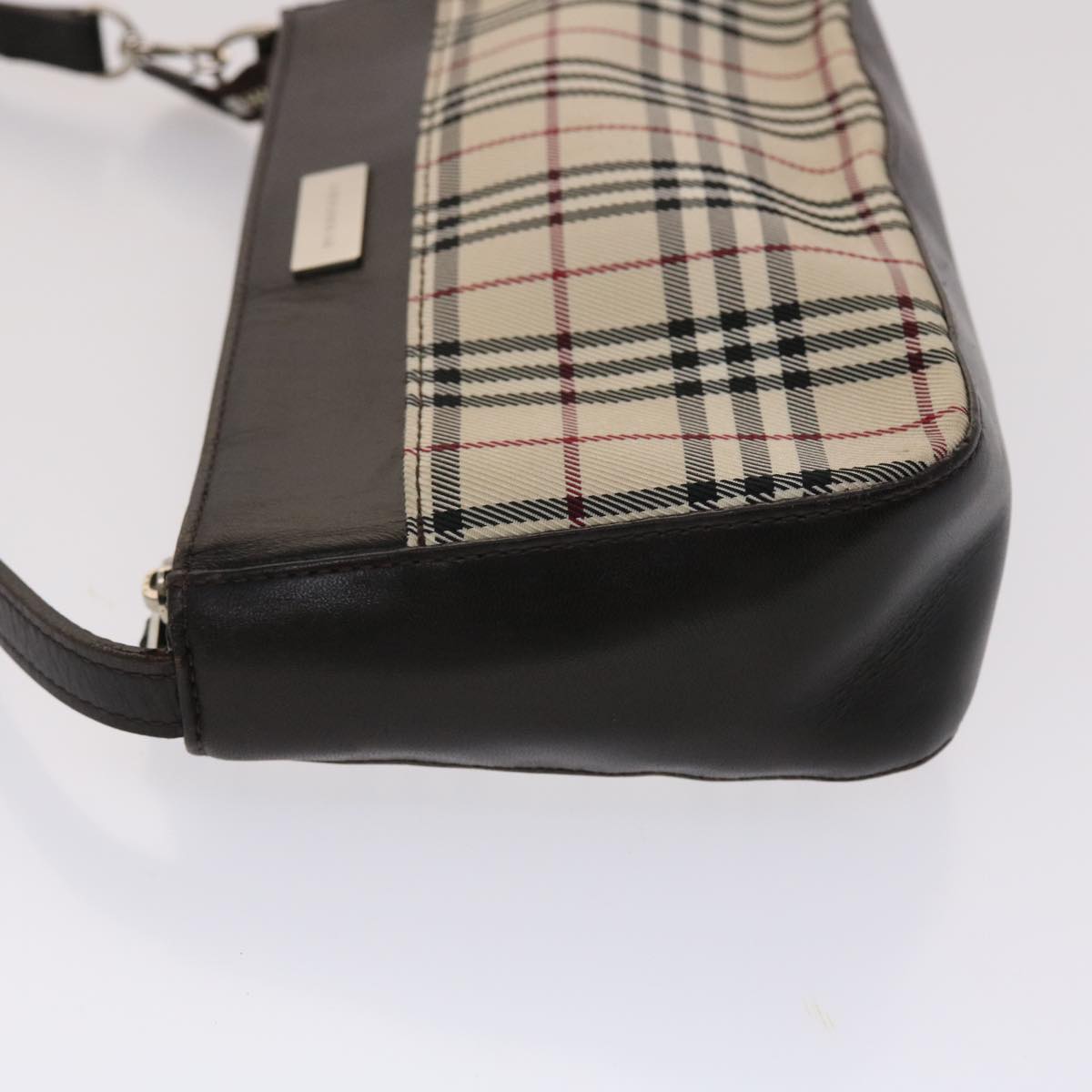 BURBERRY Nova Check Shoulder Bag Nylon Leather Beige Auth 48130