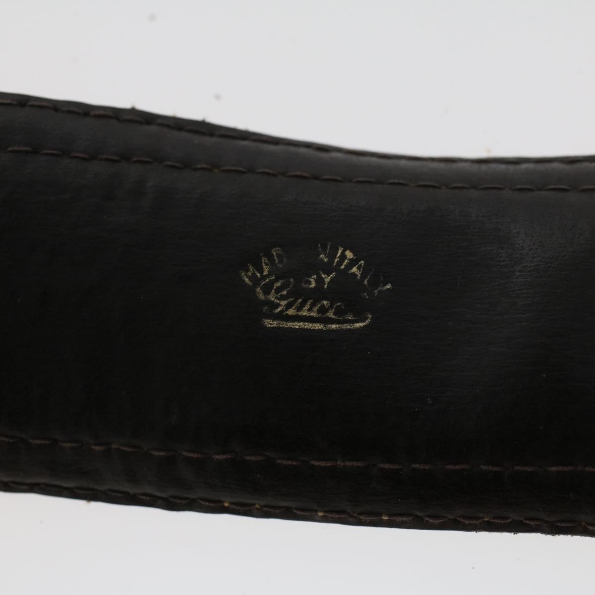 GUCCI GG Canvas Interlocking Belt PVC Leather 31.5""-34.3"" Beige Auth 48164