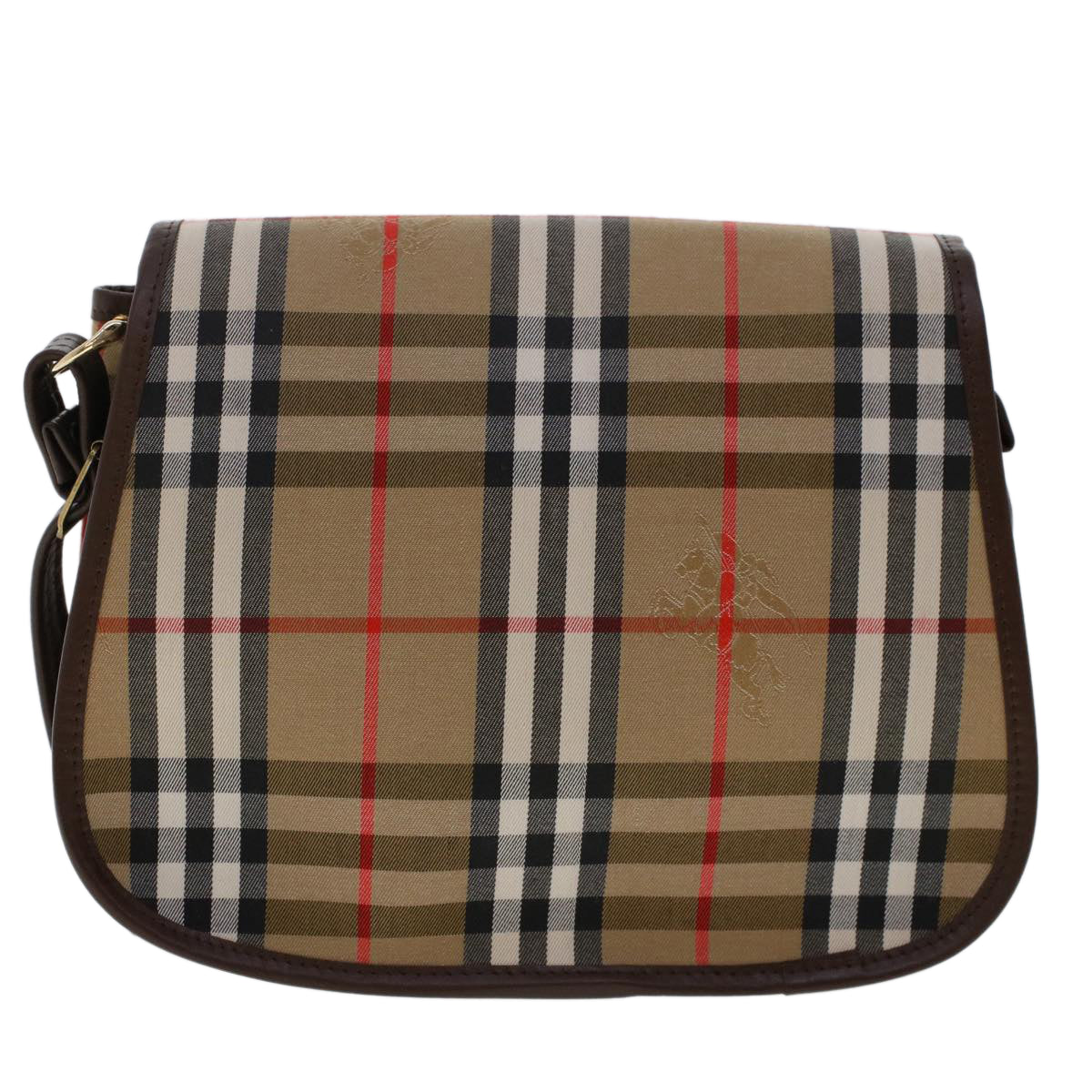Burberrys Nova Check Shoulder Bag Canvas Beige Brown Auth 48165 - 0