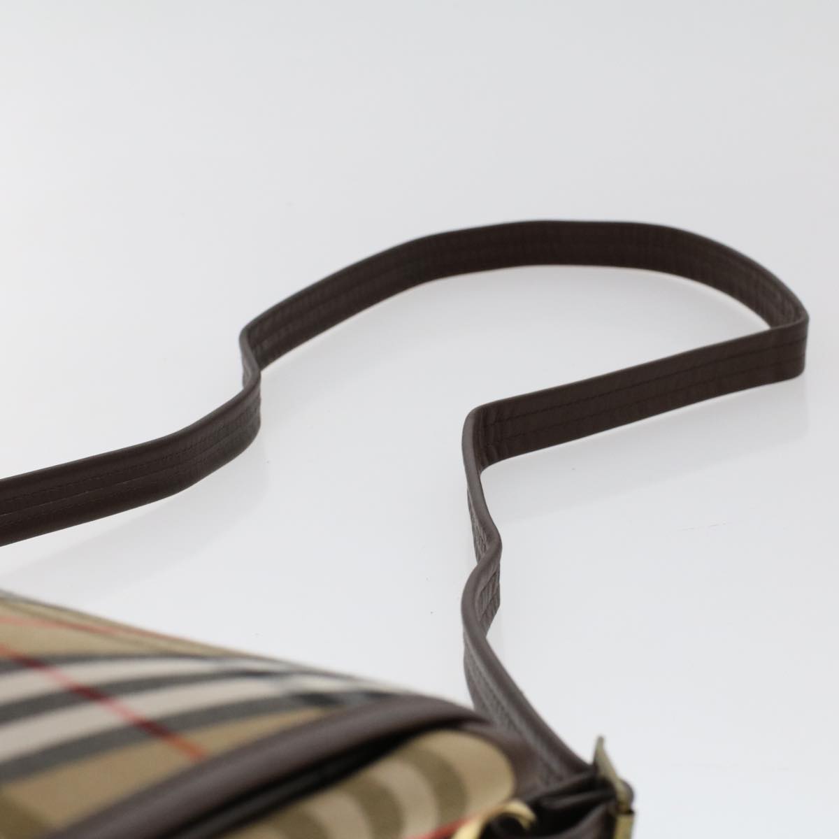 Burberrys Nova Check Shoulder Bag Canvas Beige Brown Auth 48165