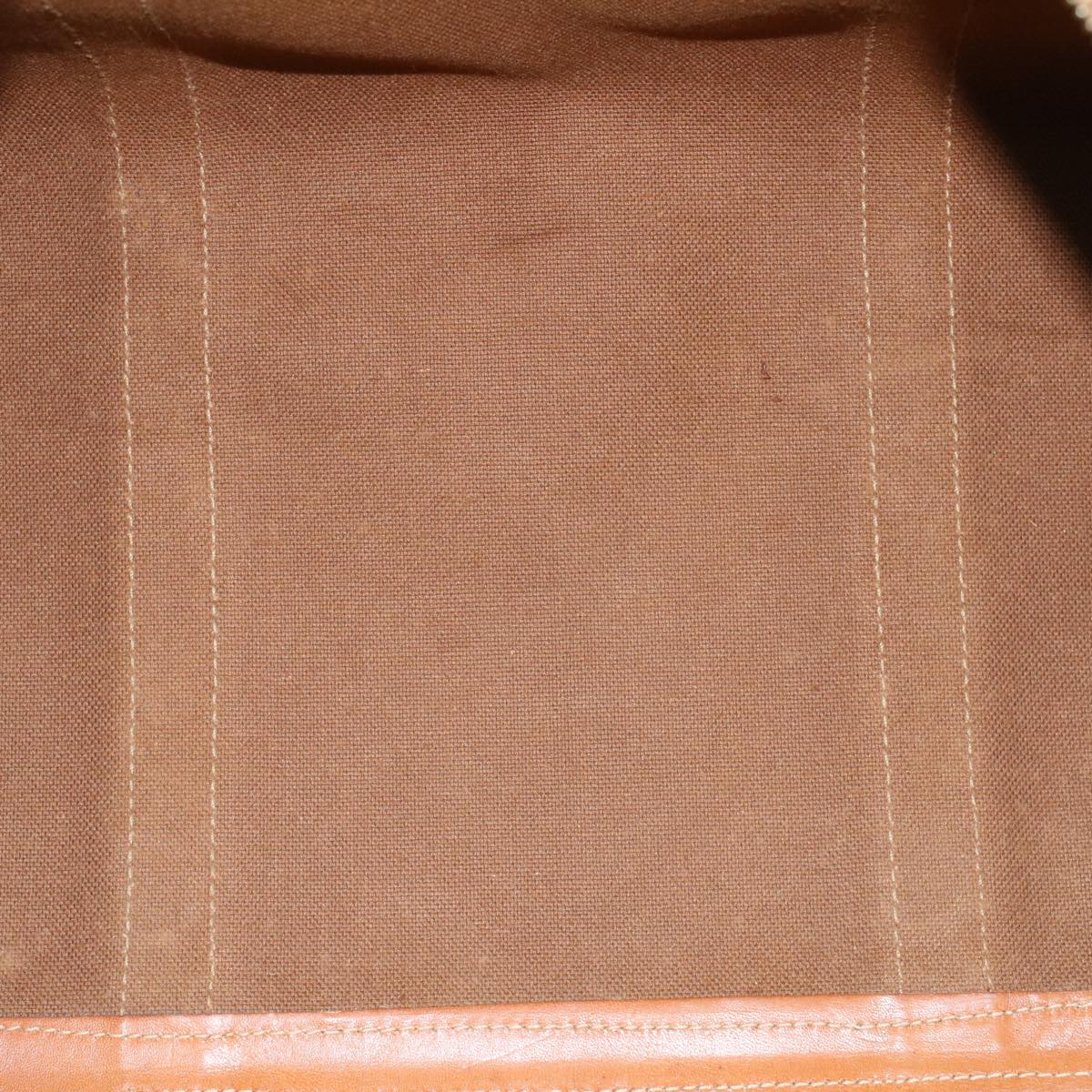 CELINE Macadam Canvas Boston Bag PVC Leather Brown Auth 48168