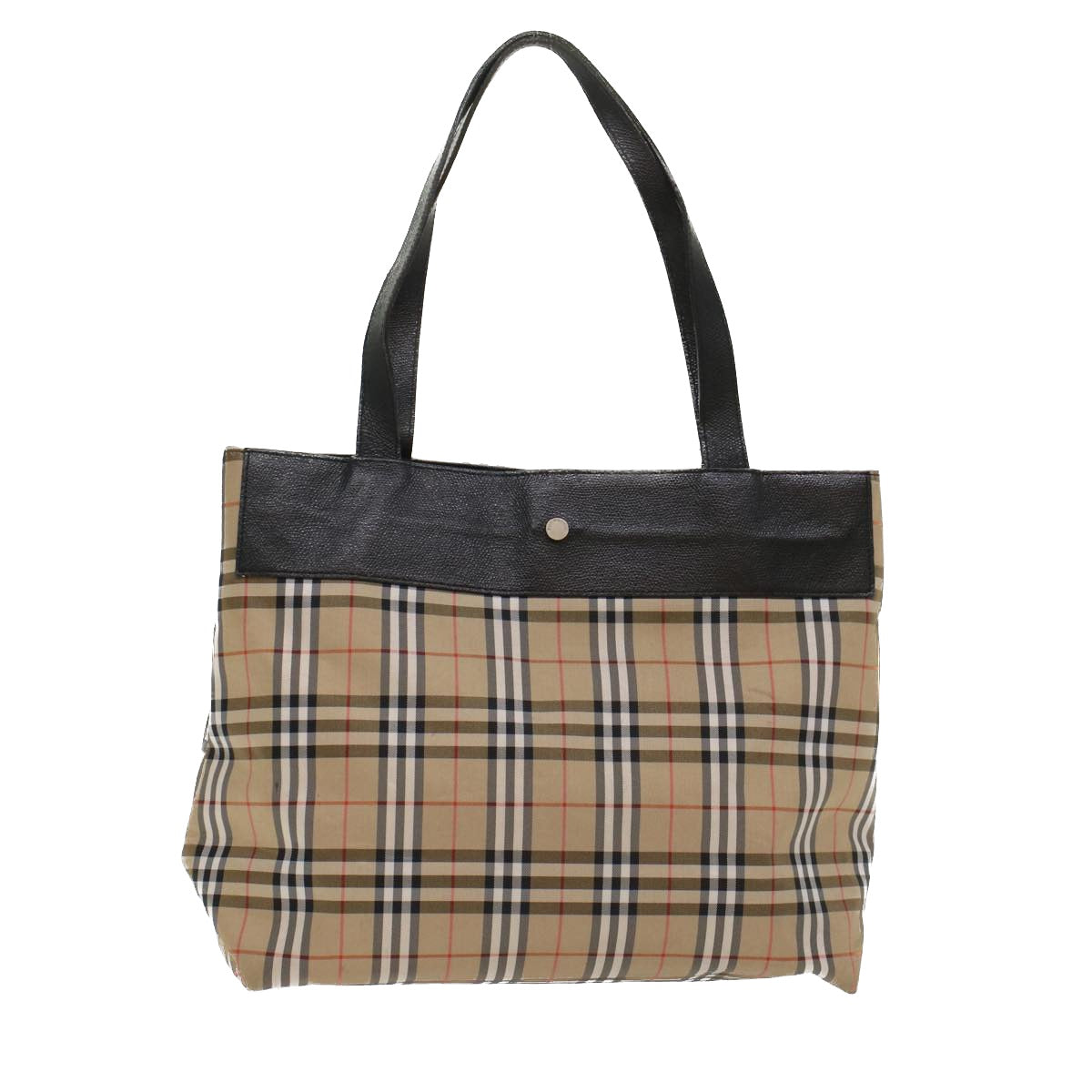 BURBERRY Nova Check Tote Bag Nylon Beige Brown Auth 48178