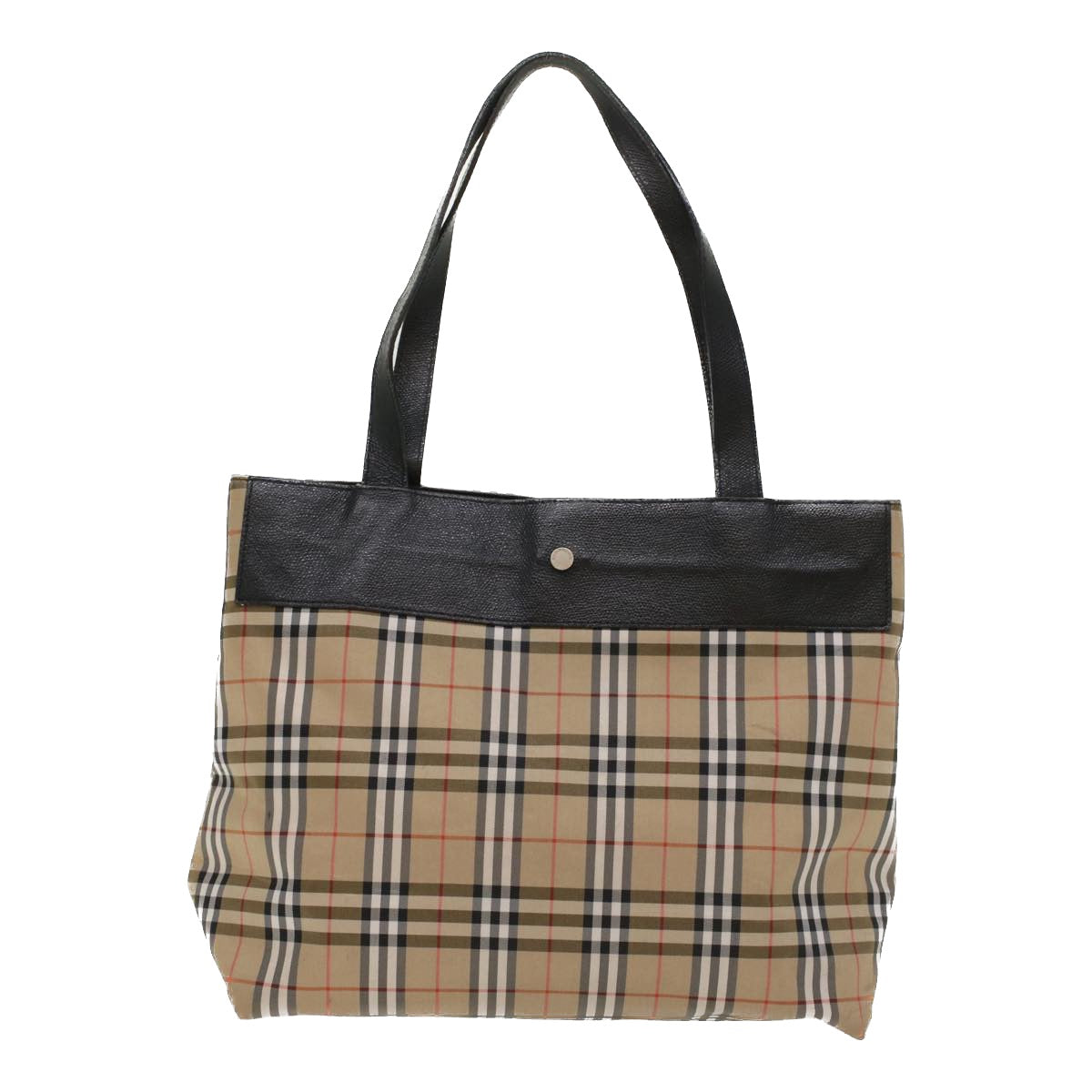 BURBERRY Nova Check Tote Bag Nylon Beige Brown Auth 48178