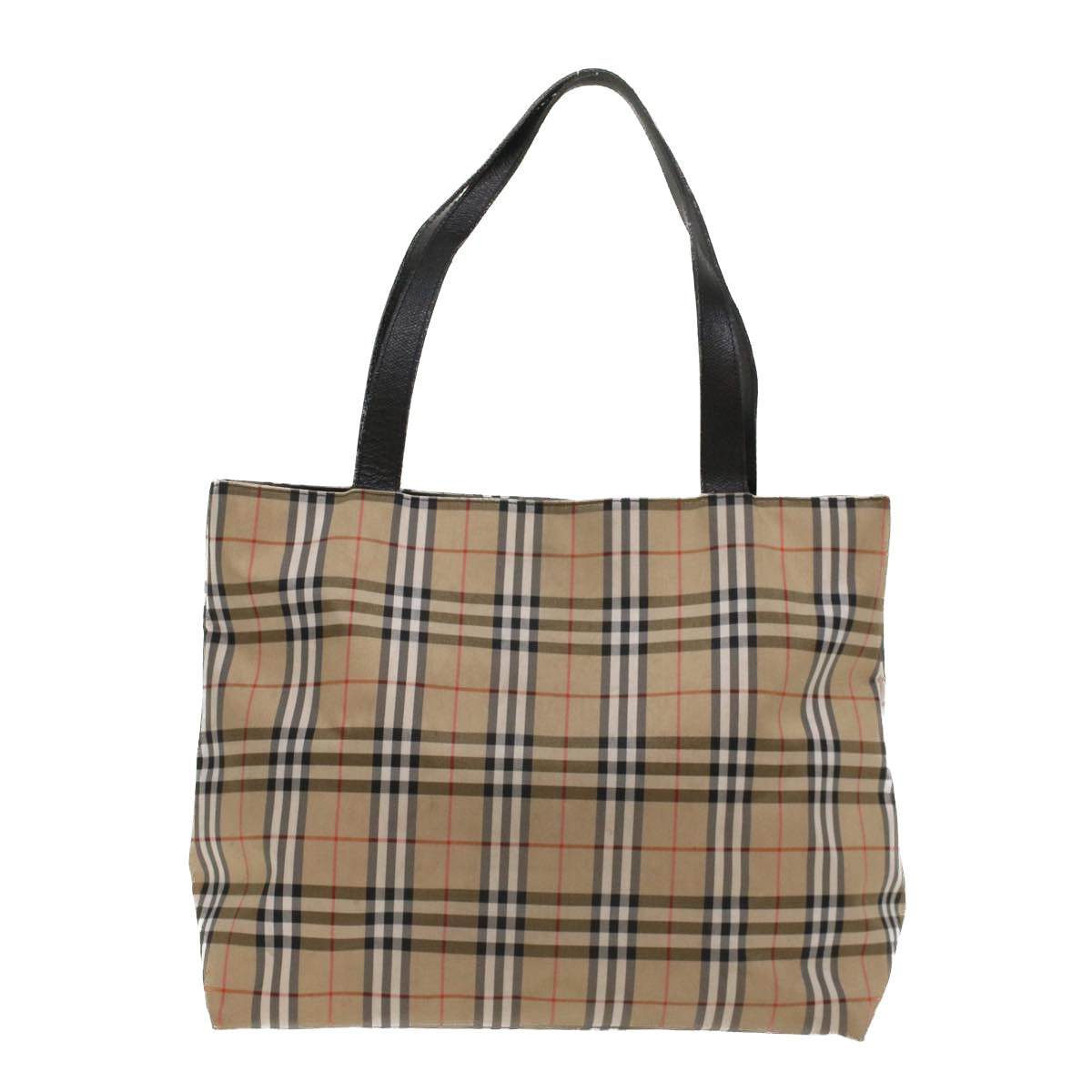 BURBERRY Nova Check Tote Bag Nylon Beige Brown Auth 48178