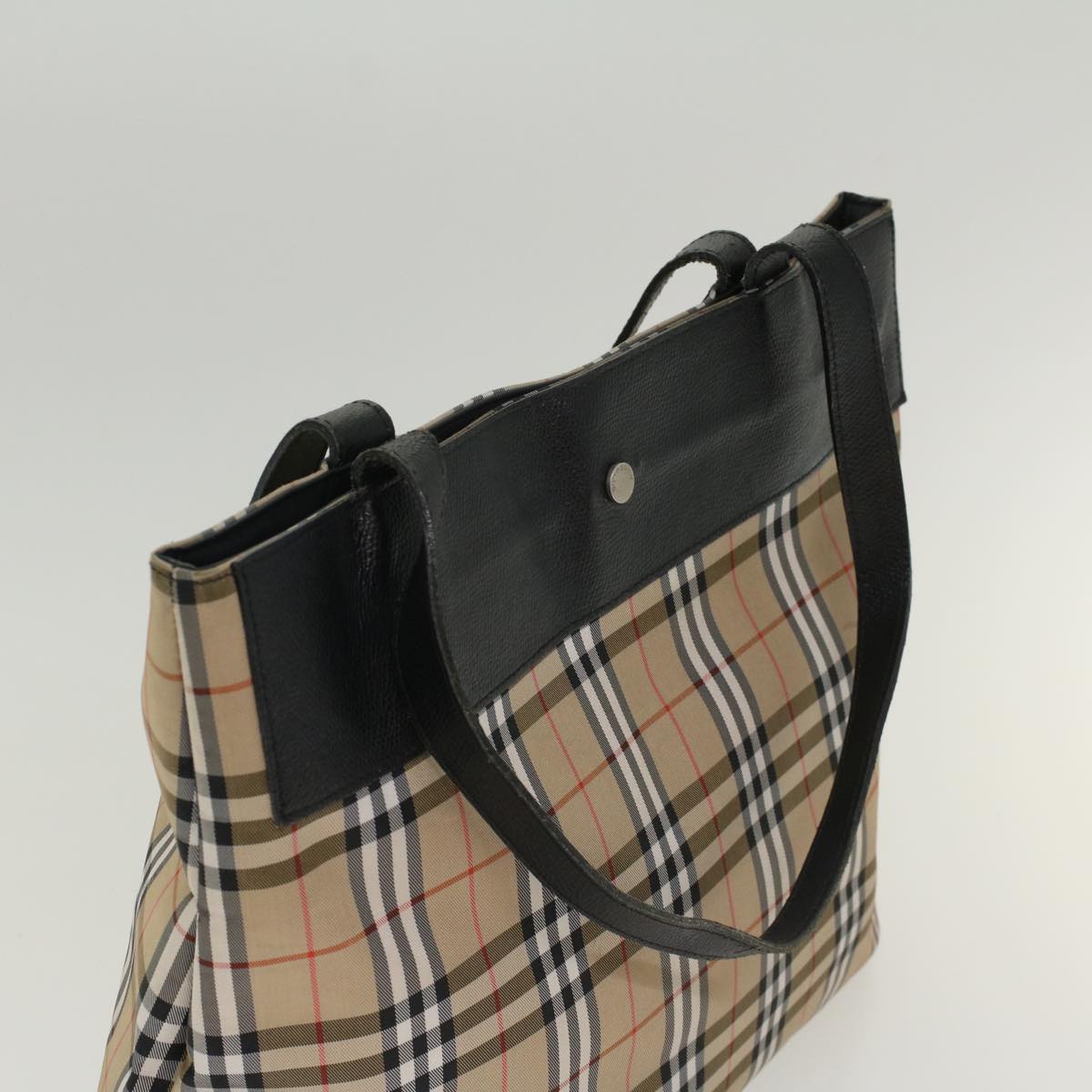 BURBERRY Nova Check Tote Bag Nylon Beige Brown Auth 48178