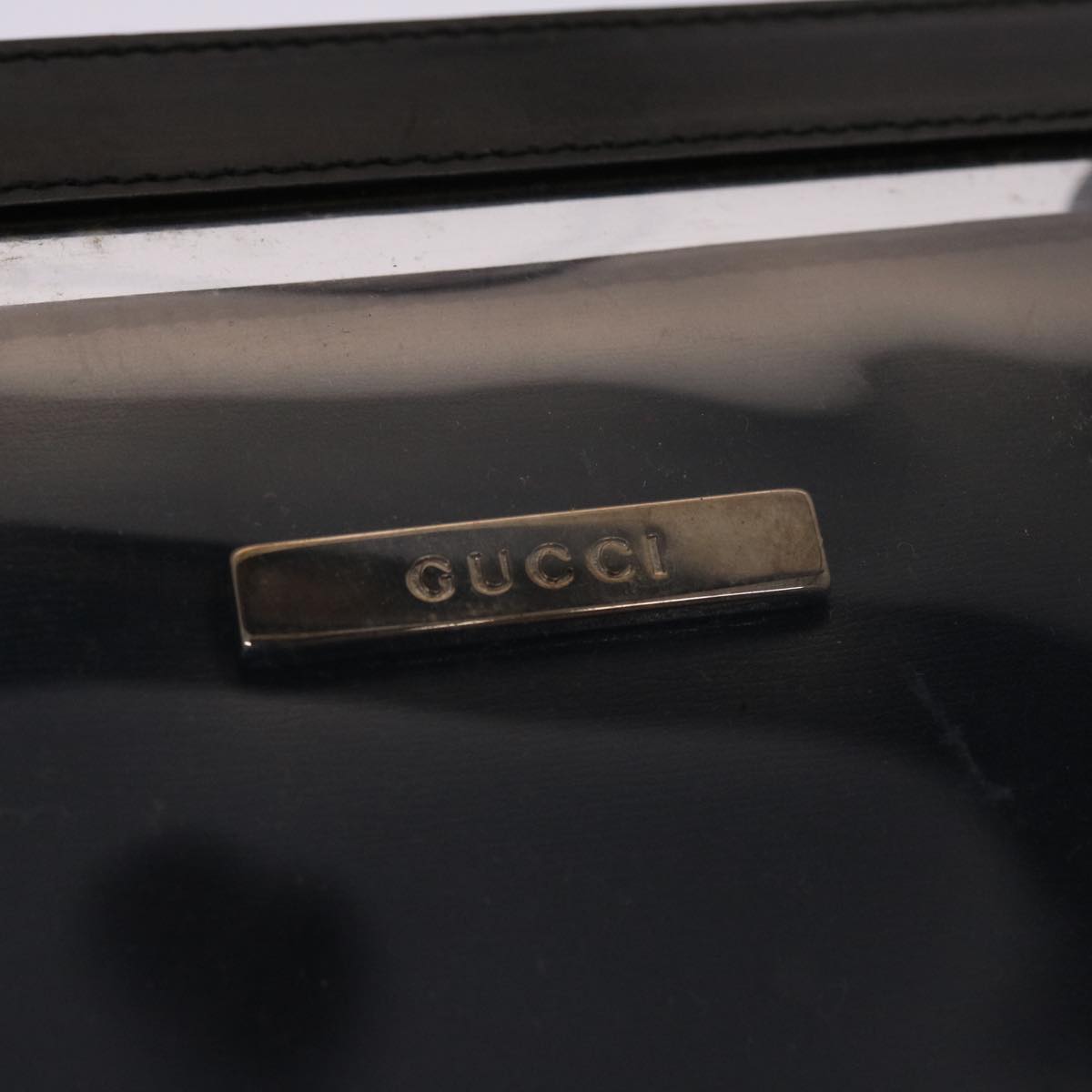 GUCCI Shoulder Bag Vinyl Black Auth 48186