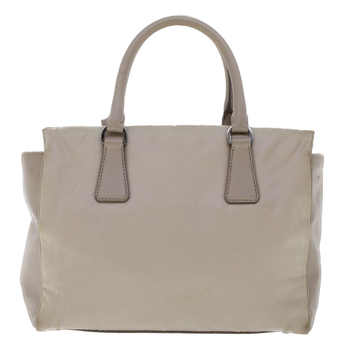 PRADA Hand Bag Nylon Leather Gray Auth 48188 - 0