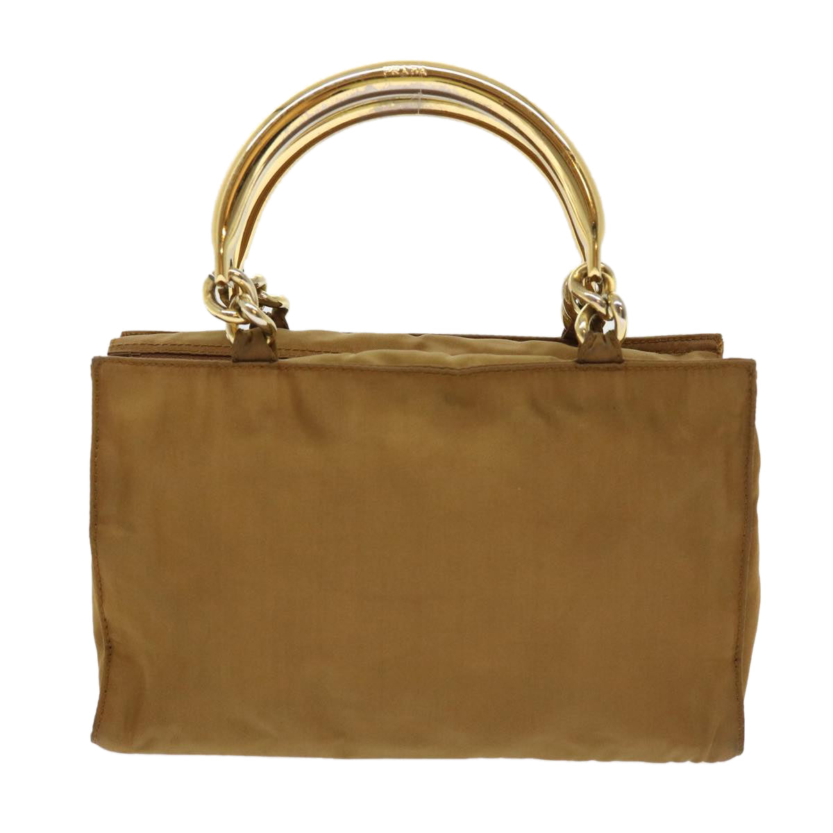 PRADA Chain Hand Bag Nylon Brown Auth 48201 - 0