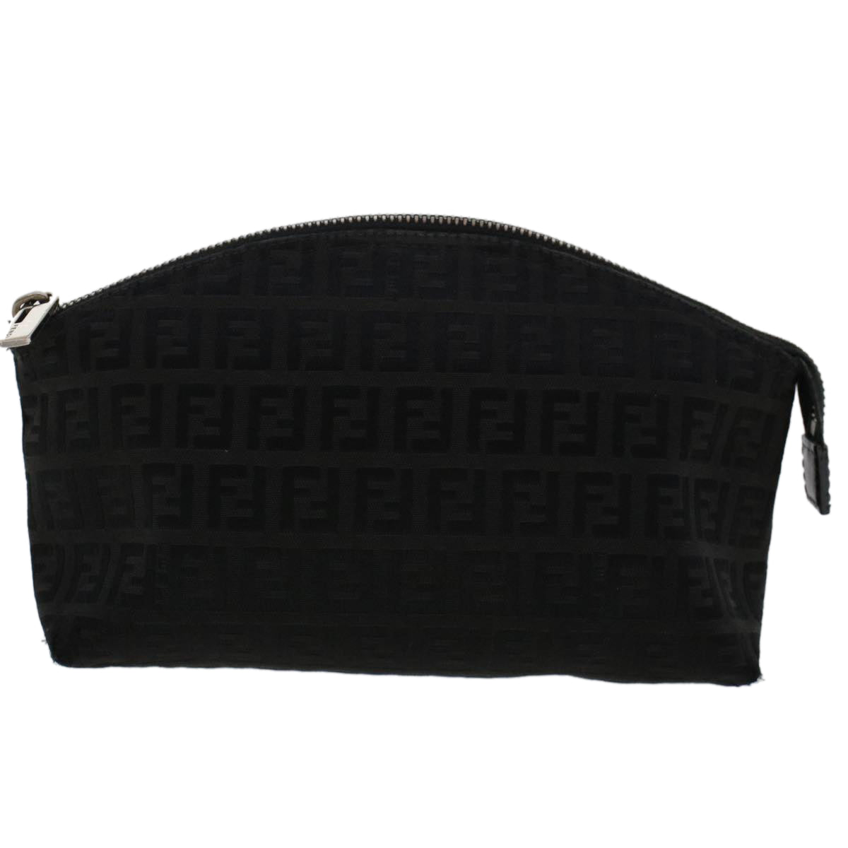 FENDI Zucchino Canvas Pouch Black Auth 48217