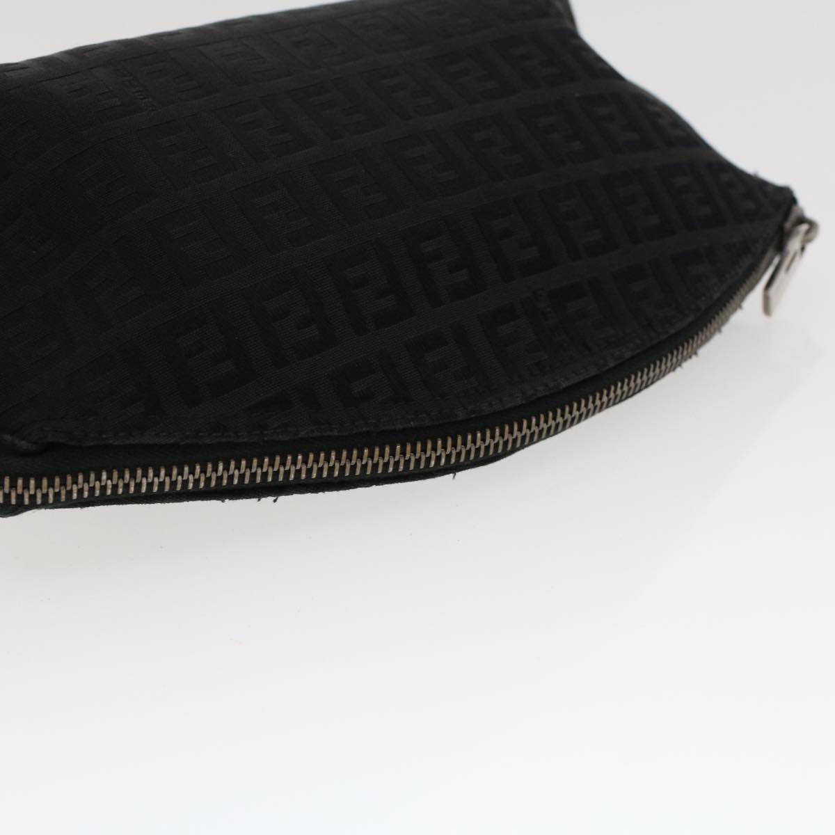 FENDI Zucchino Canvas Pouch Black Auth 48217