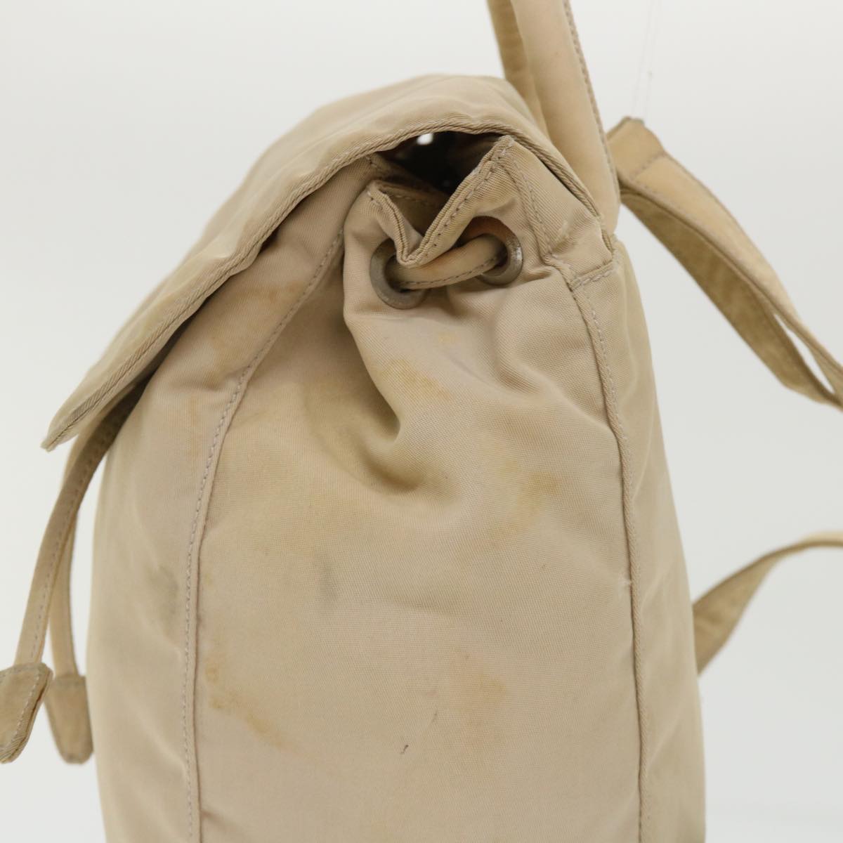 PRADA Backpack Nylon Beige Auth 48226