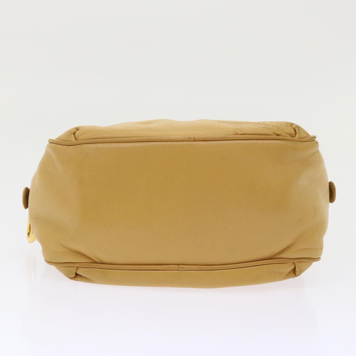 LOEWE Anagram Hand Bag Leather Beige Auth 48228