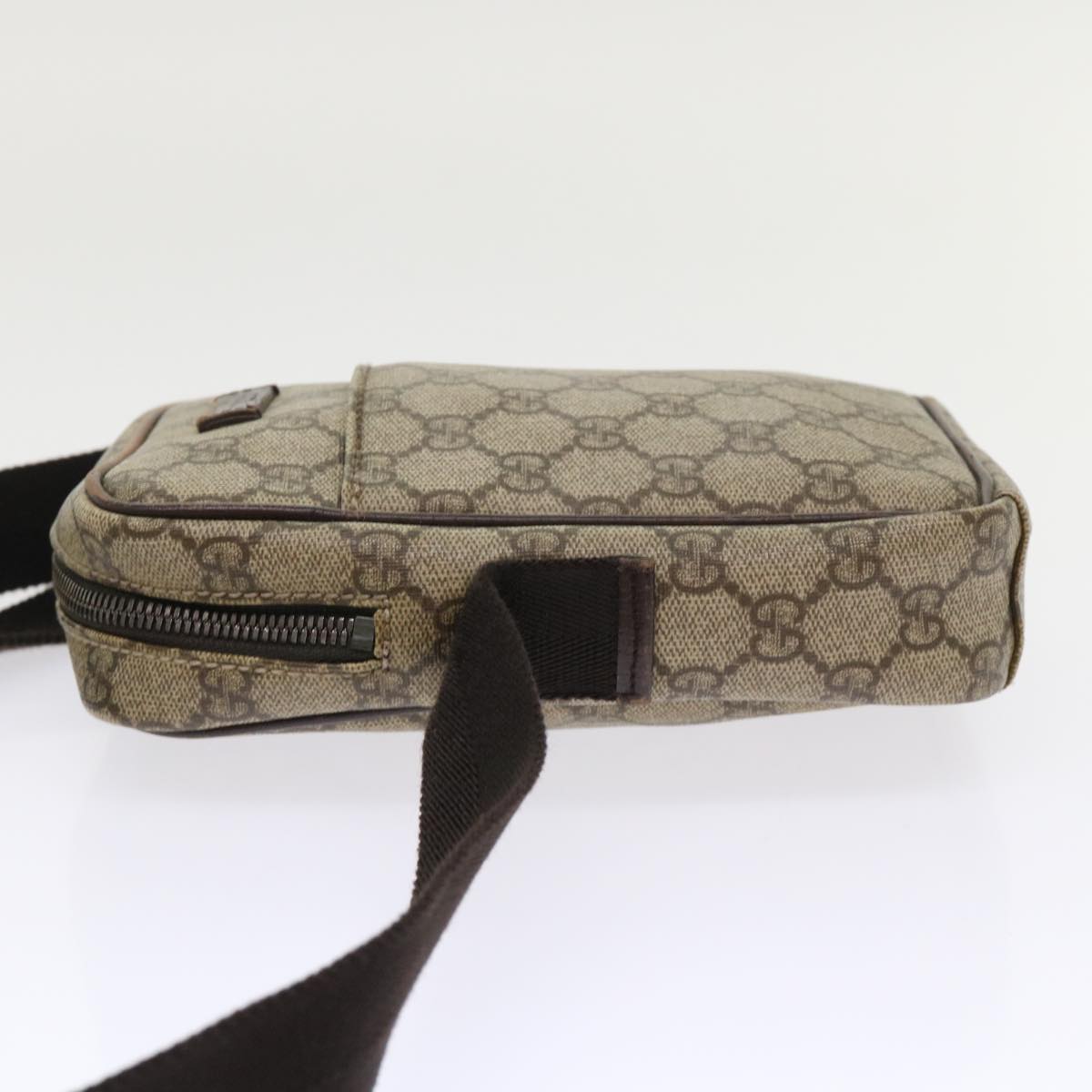 GUCCI GG Canvas Shoulder Bag PVC Leather Beige 122754 Auth 48240