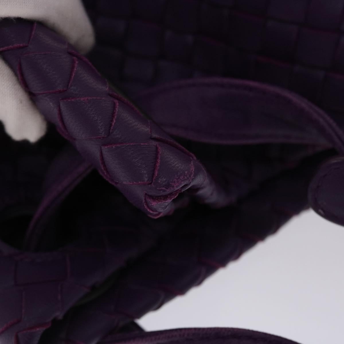 BOTTEGA VENETA INTRECCIATO Garda Bag Shoulder Bag Leather Purple Auth 48257