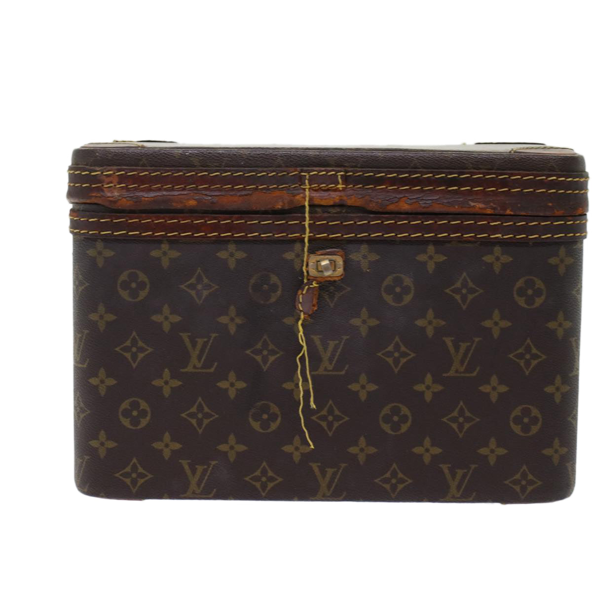 LOUIS VUITTON Monogram Train Case Jewelry Box M23820 LV Auth 48297