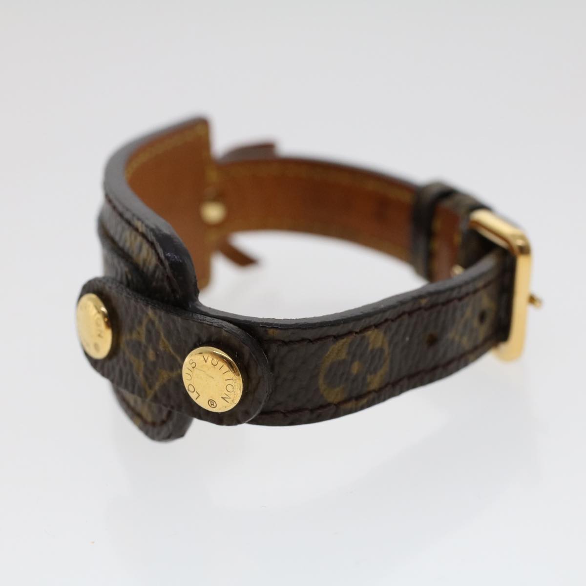 LOUIS VUITTON Monogram Porte Address Bracelet M92577 LV Auth 48351