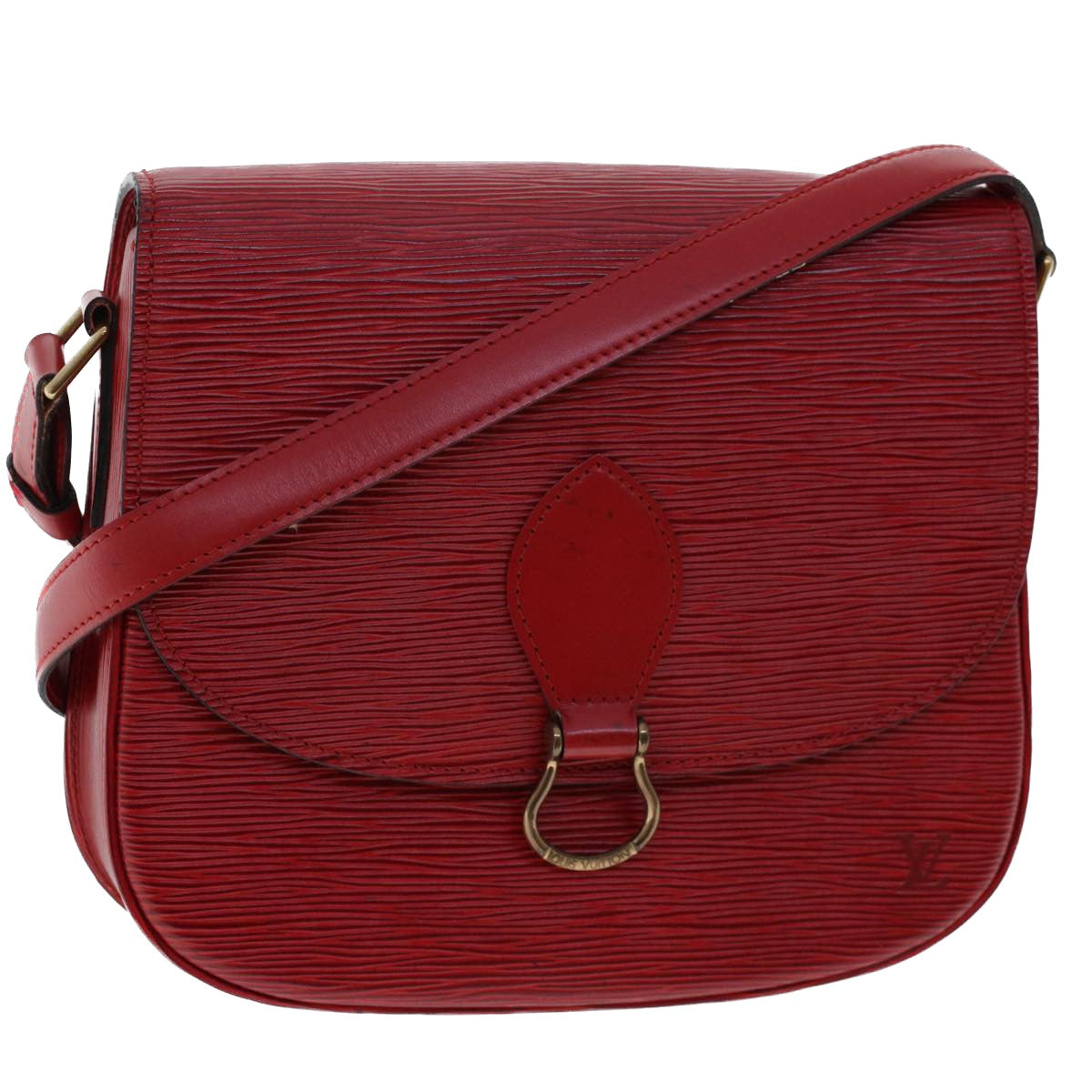 LOUIS VUITTON Epi Saint Cloud GM Shoulder Bag Red M52197 LV Auth 48372